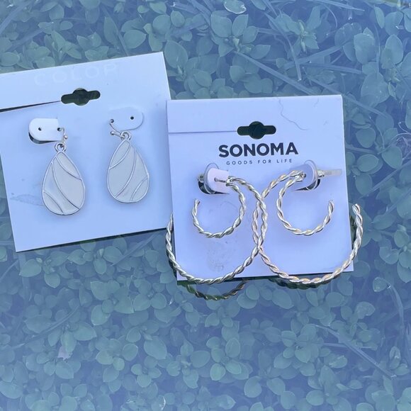 Fashion Earrings Lot Of 2 Pierced  NEW COLOR ~ SONOMA - Picture 1 of 5